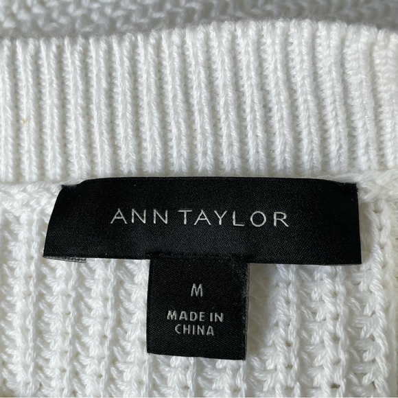 Ann Taylor dip dye ombré crewneck Sweater white blue 35811 - Picture 11 of 14